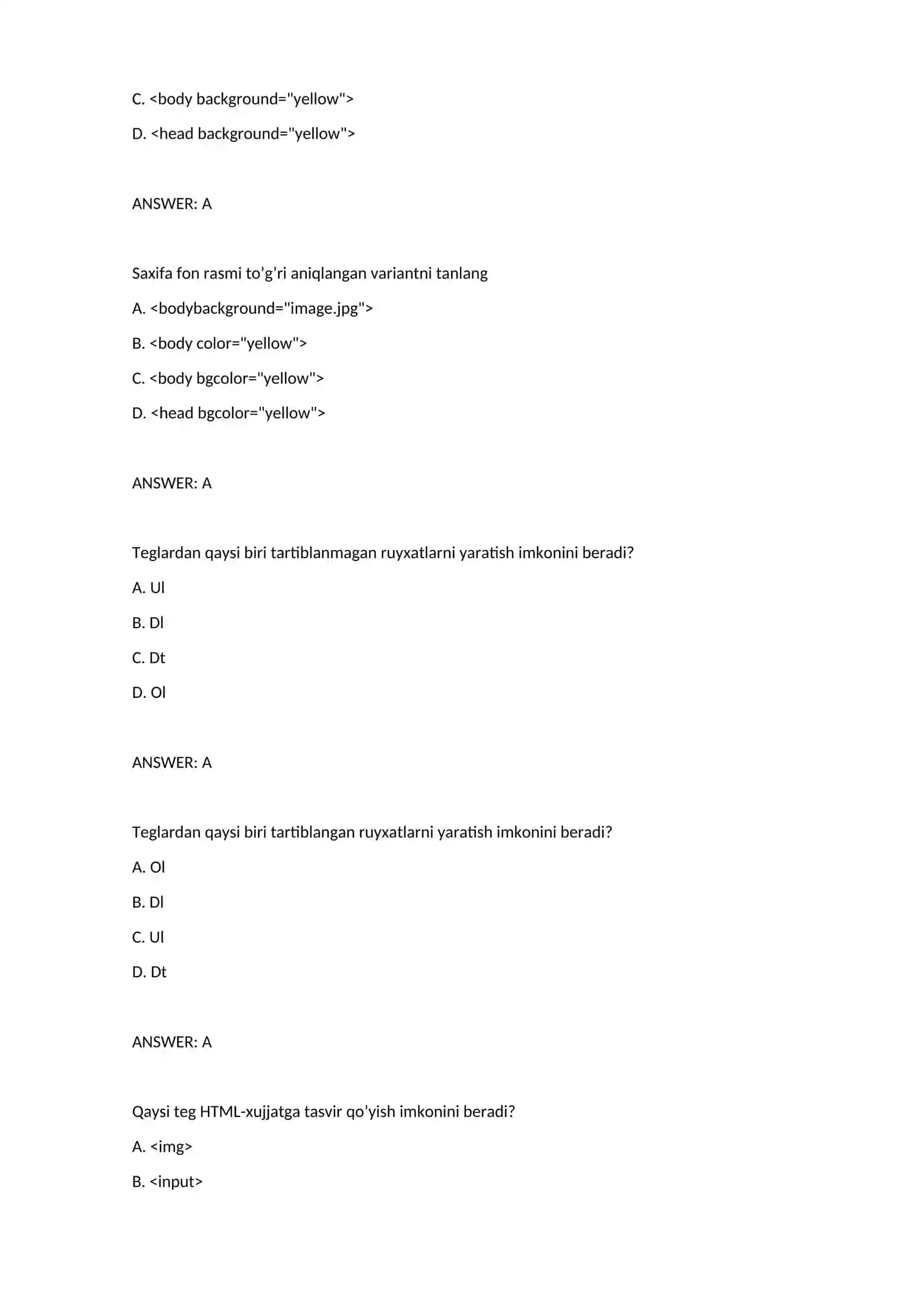 WEB-DIZAYN fanidan testlar 3