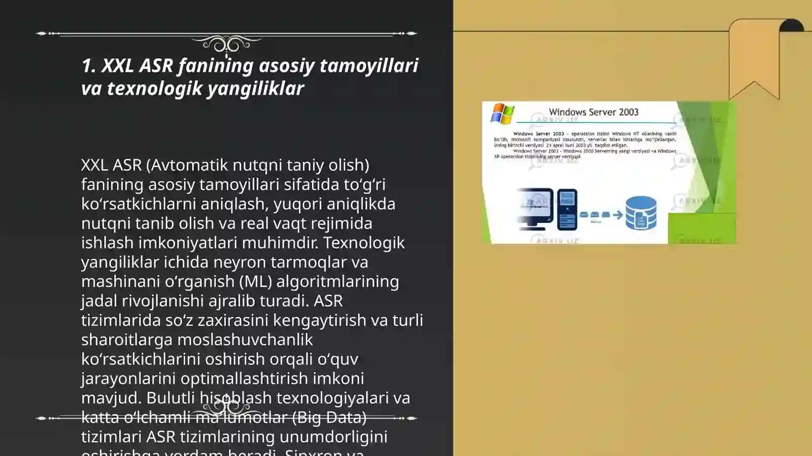XXL ASR (Avtomatik nutqni taniy olish) fanining asosiy tamoyillari va texnologik yangiliklar 3