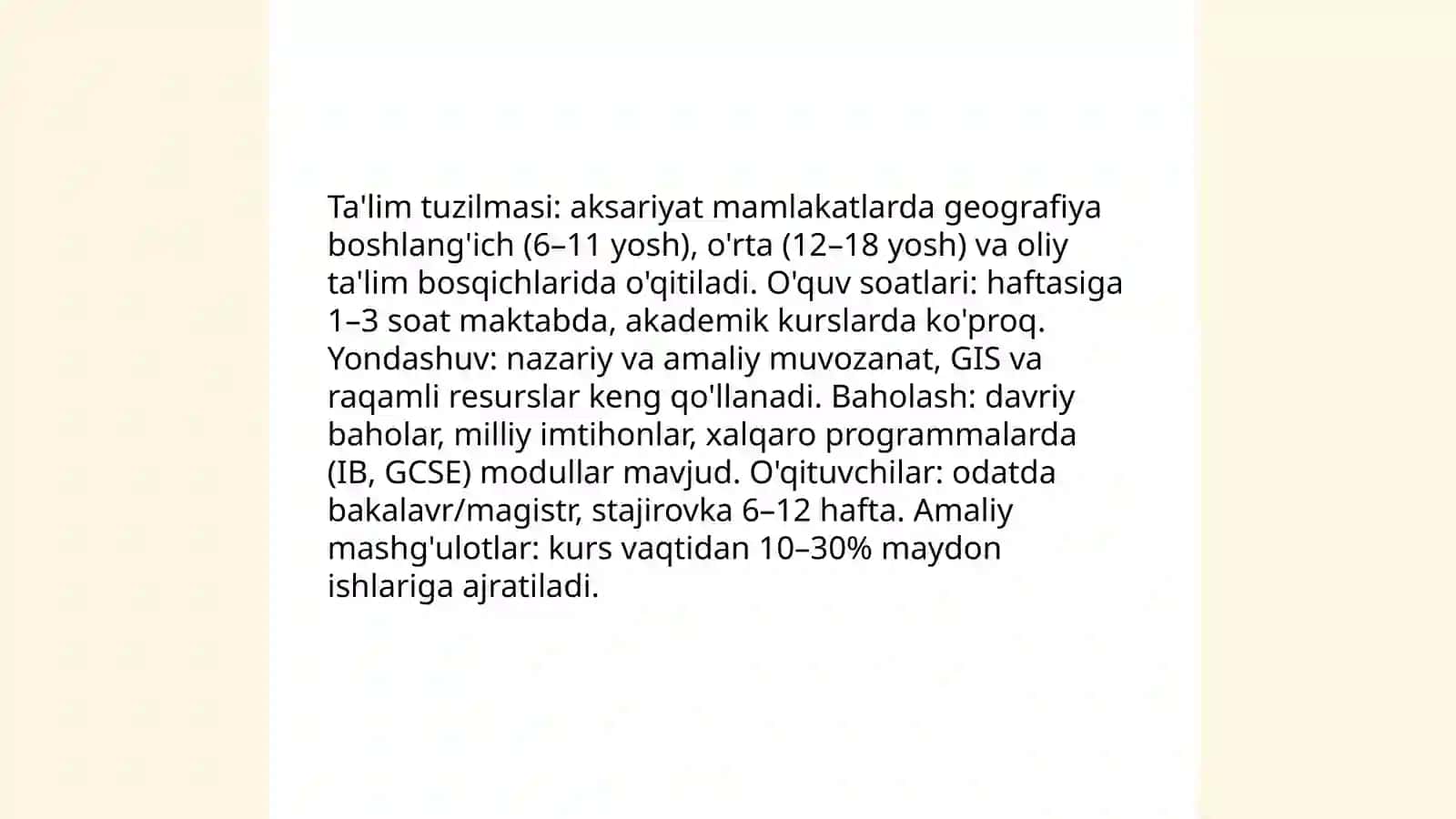 Geografiya talimi Xorijiy mamlakatlarda 3