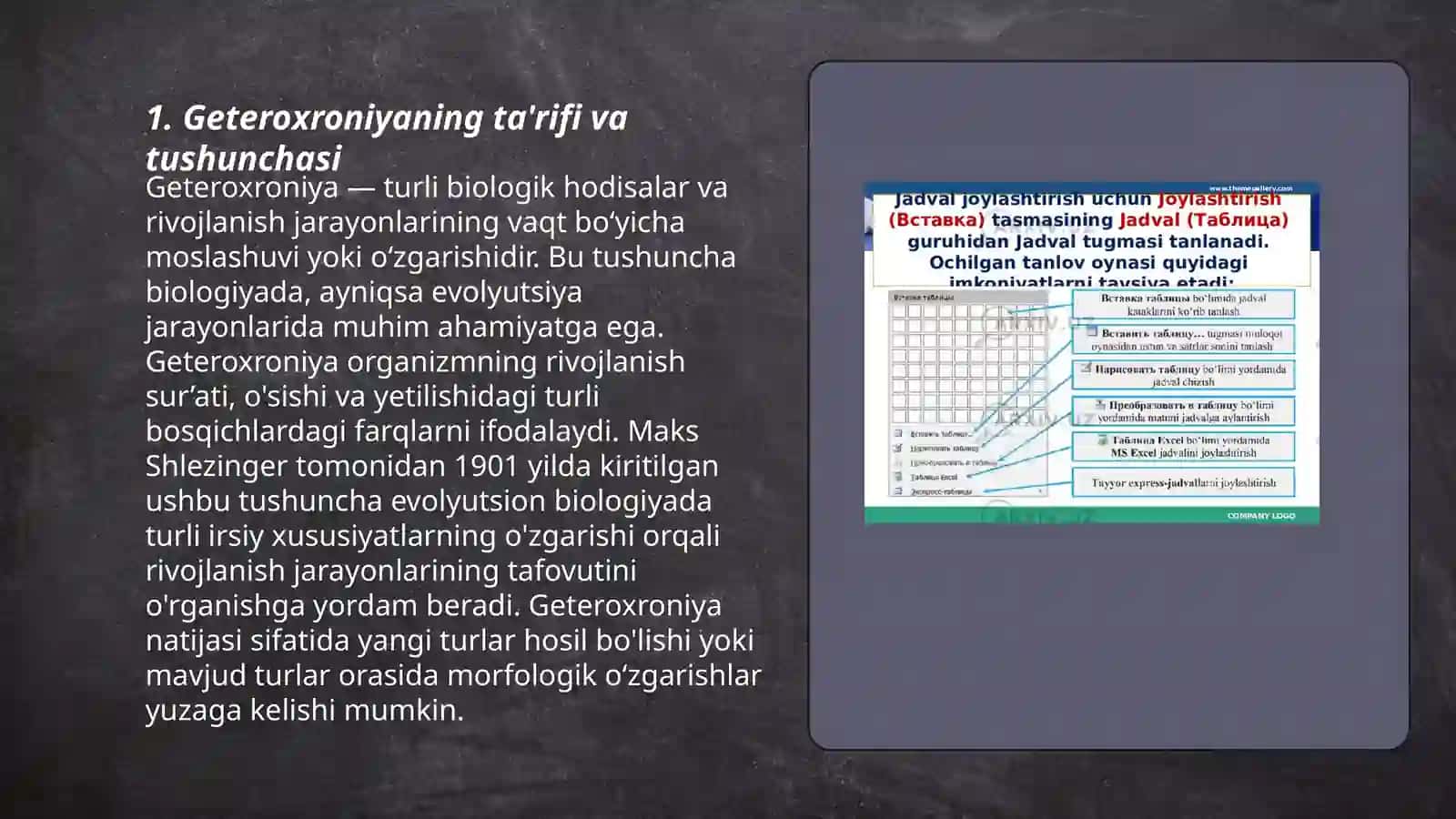 Oʻsish va rivojlanish geteroxroniyasini jadval va sxemalar tarzida oʻrganib chiqish 3