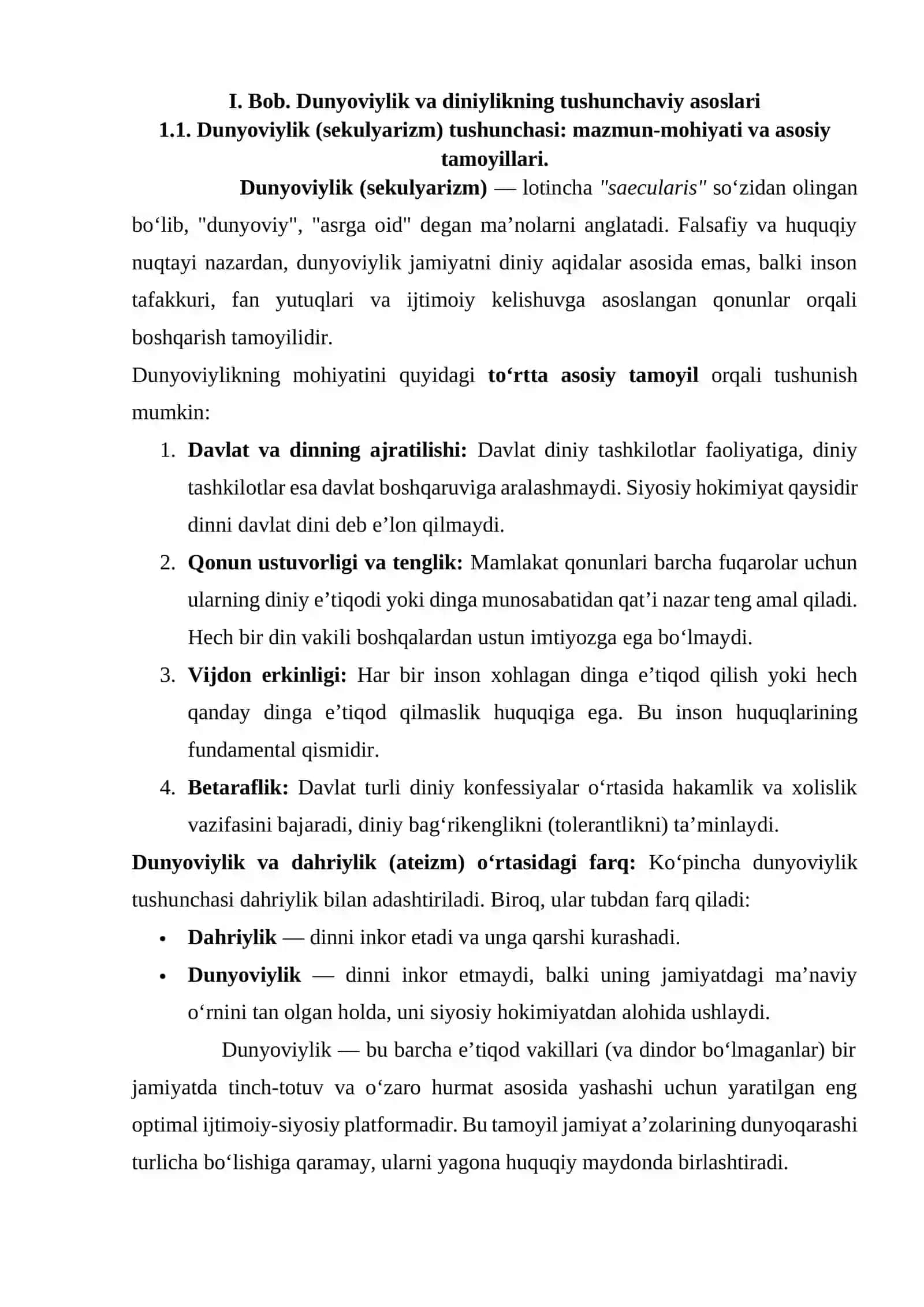 JAMIYAT HAYOTIDA DUNYOVIYLIK VA DINIYLIK MUTANOSIBLIGI 3