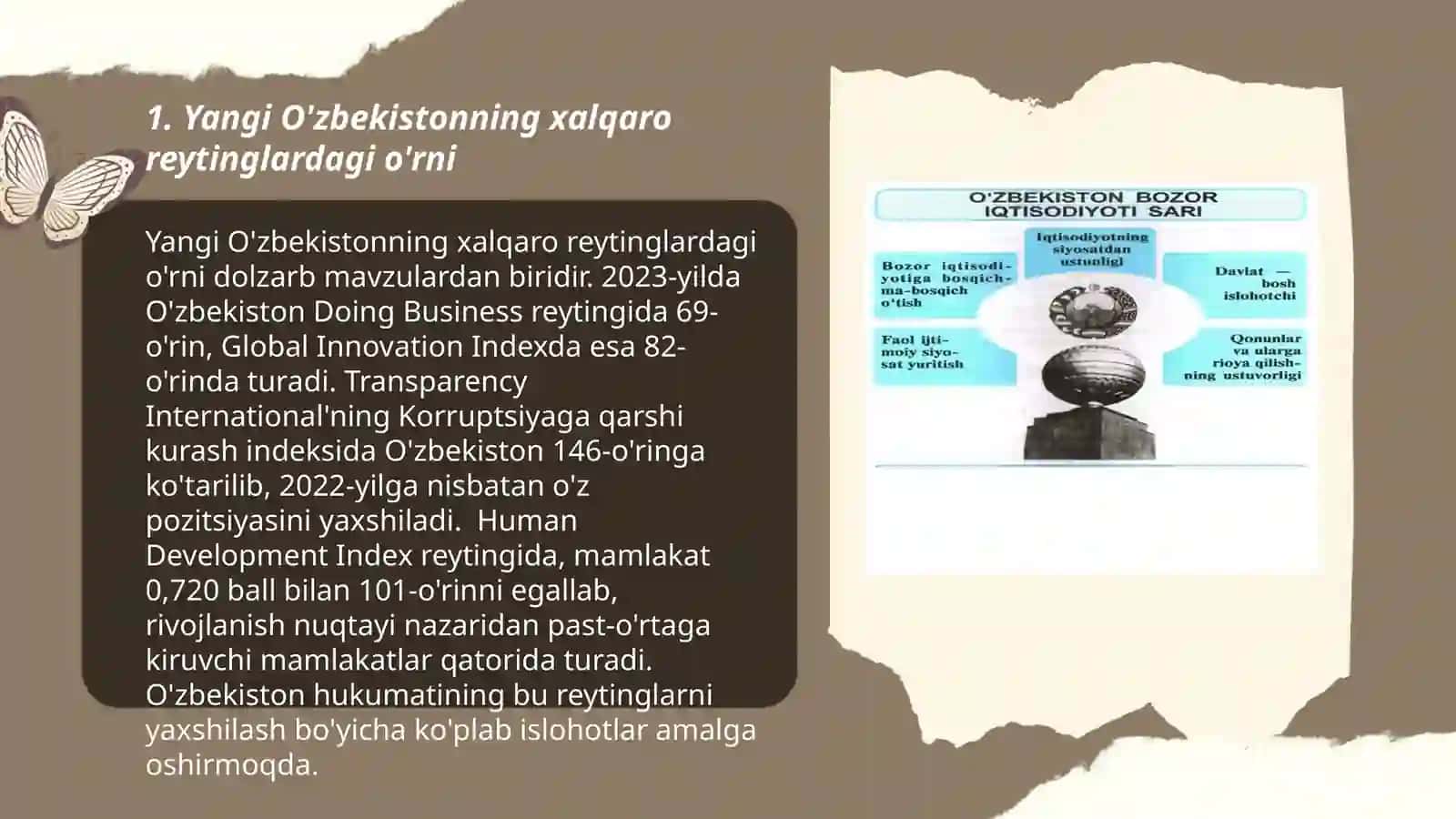 Yangi o'zbekiston ijtimoiy - siyosiy iqtisodiy va madaniy hayotida roy berayotgan o'zgarishlarning xalqaro reyting va indekslarda aks etilishi 3
