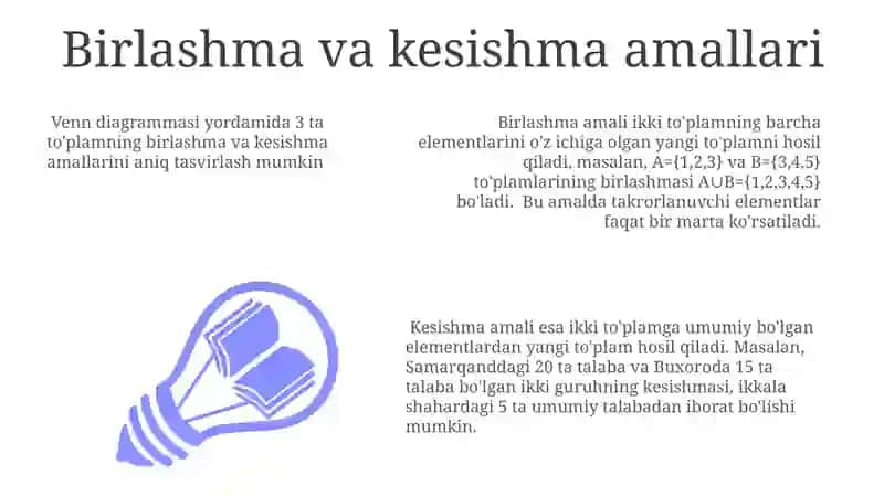 To'plamlar tushunchas va ular ustida amallar 3