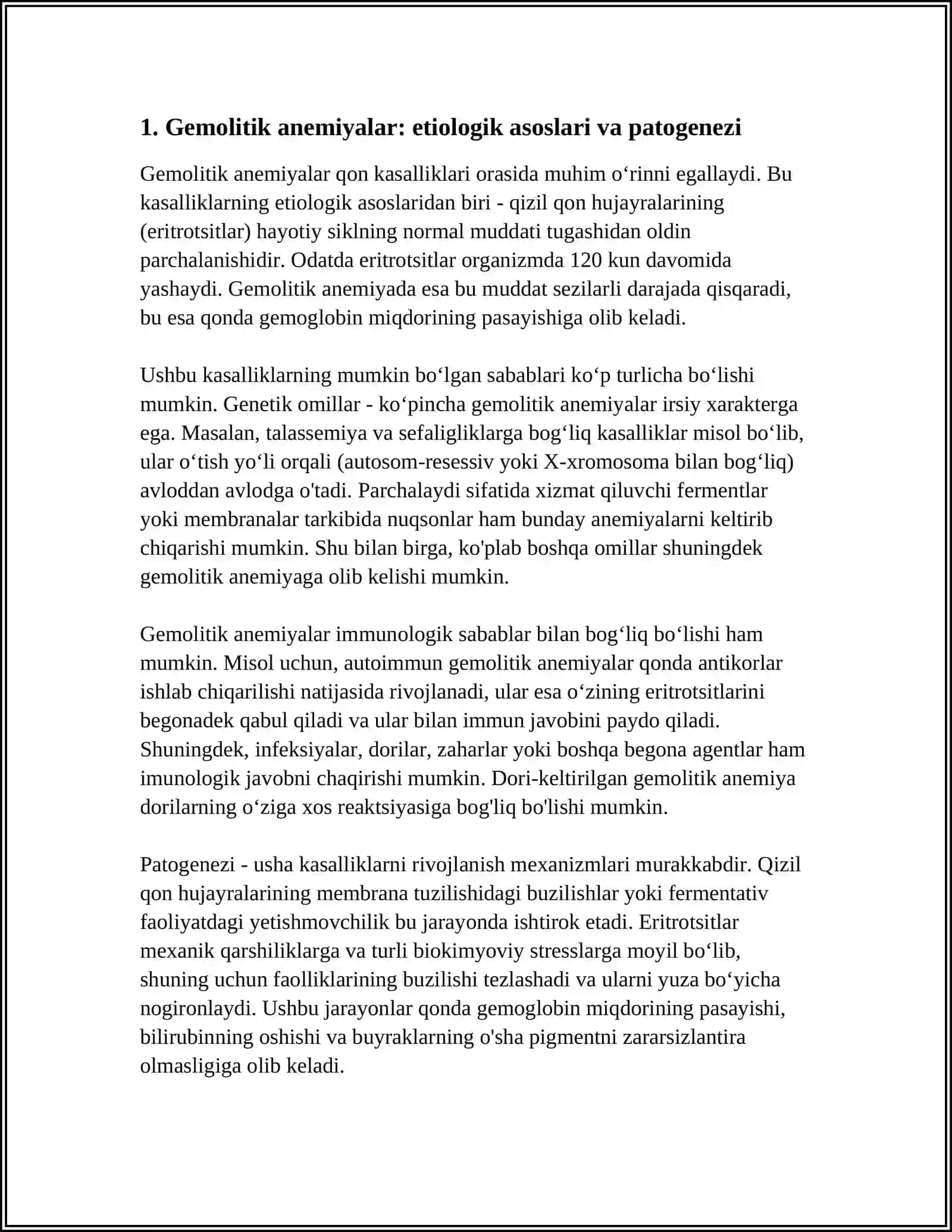 QON KASALLIKLARI. SABBATICAL ASOSLARI 3