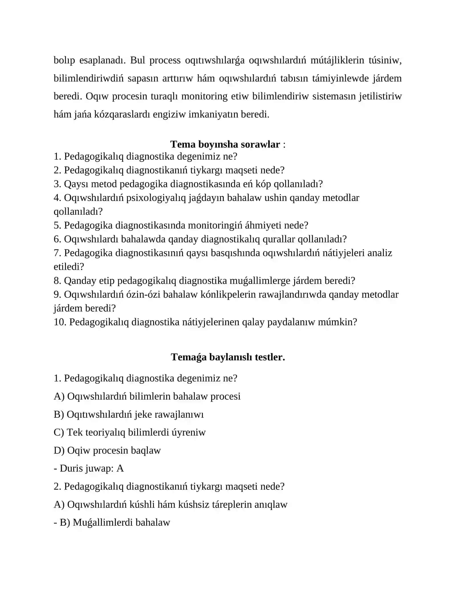 Pedagogikaliq diagnostika 3