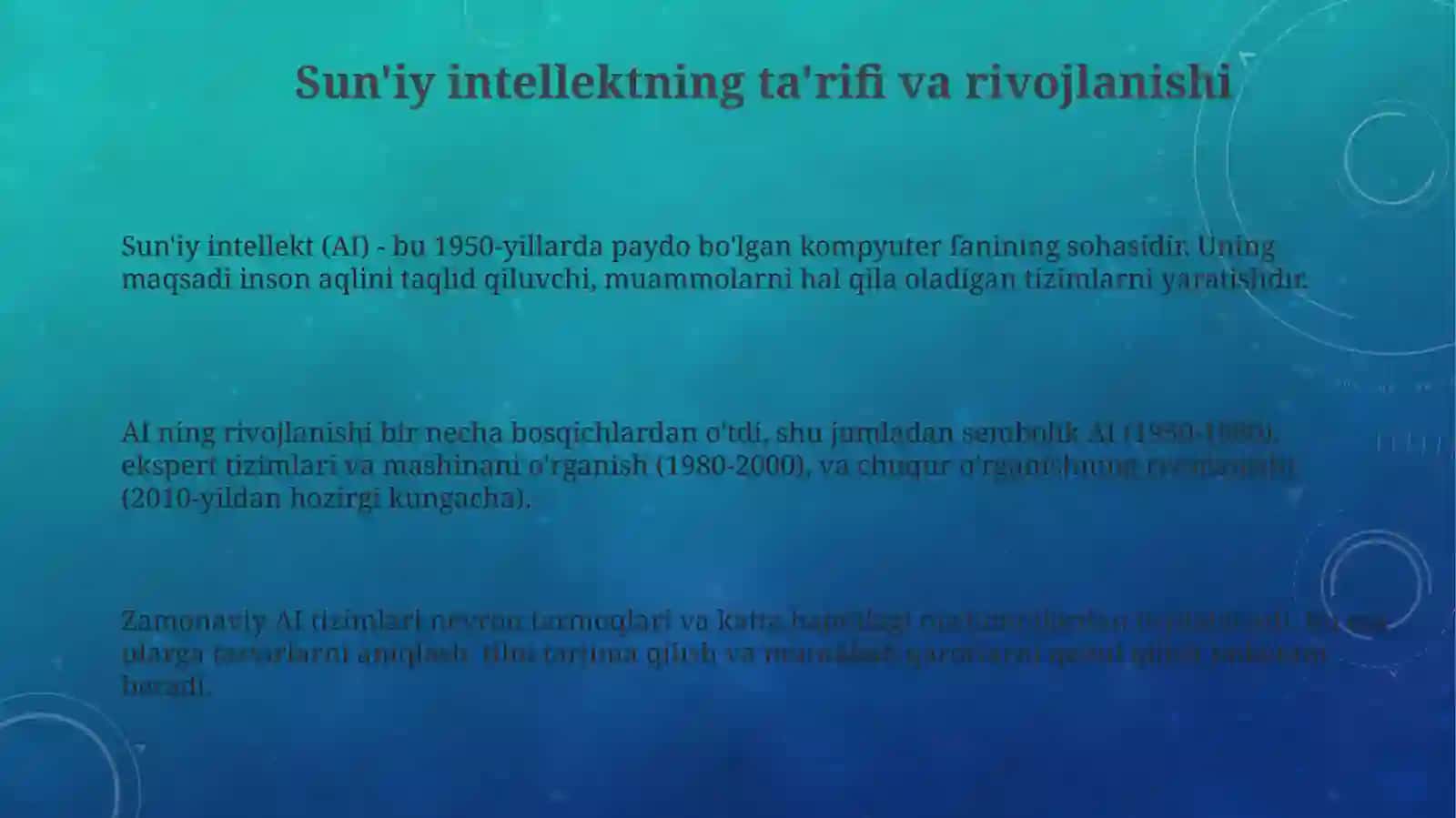 Suniy intellekt mahsulotlari va ulardan foydalanish 3