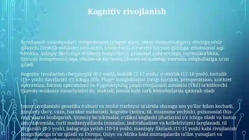 Rivojlanishning indivudal xususiyatlari 3