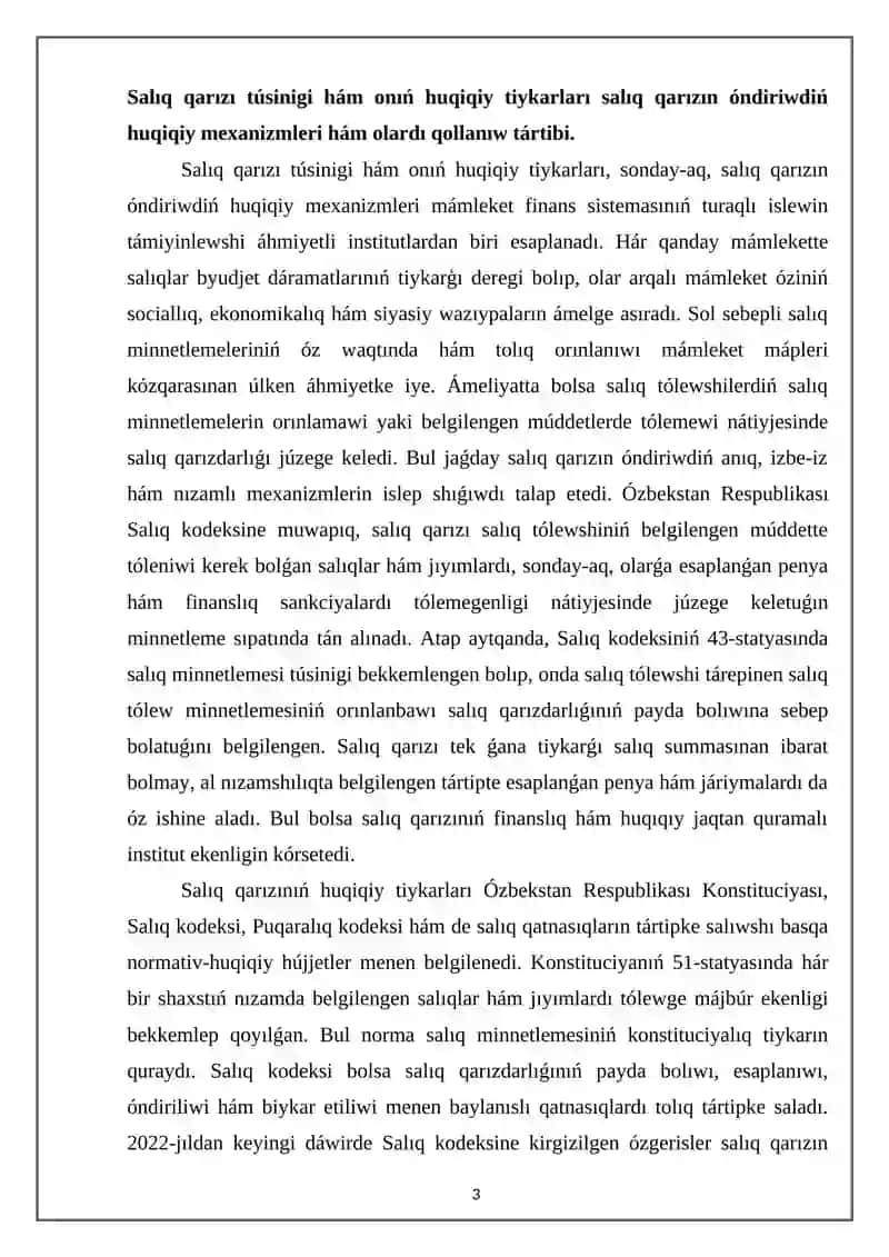 Salıq qarızın óndiriwdiń huqiqiy mexanizmleri 3