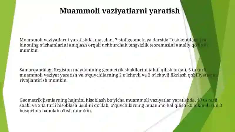 Geometriya elementlarini tushunchalarga o'rgatish 3