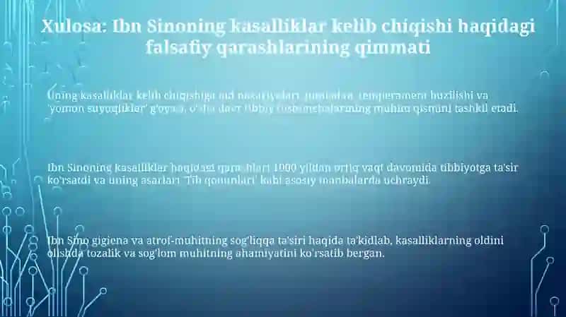 Ibn Sinoning kasalliklar kelib chiqishidagi falsafiy nazariyalari 3