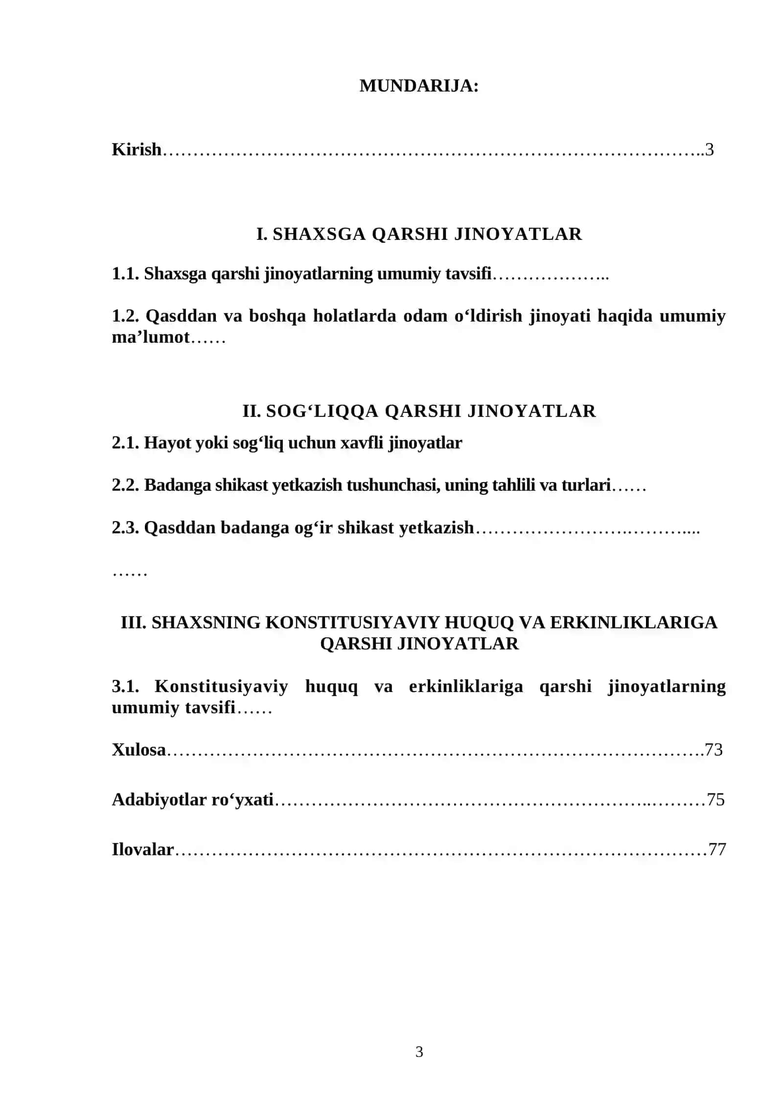 Shaxsga qarshi jinoyatlarni yuridik jihatdan baholash (tahlil etish) 3