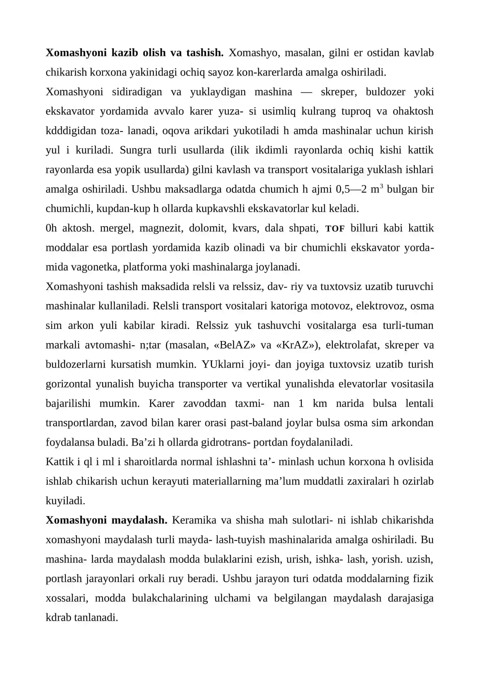 Keramika va shishalar ishlab chiqarish texnologiyasi 3