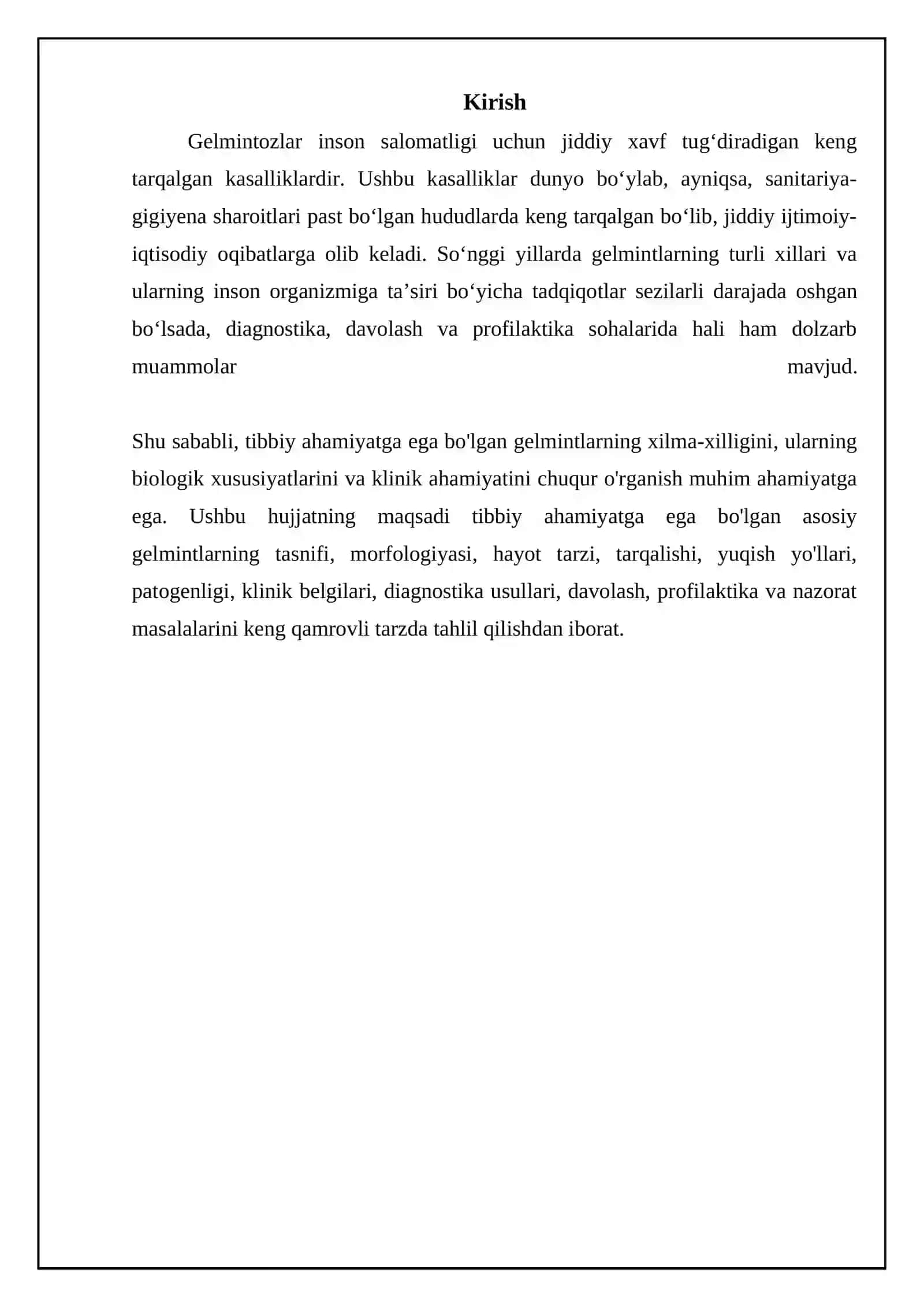 Tibbiyotda ahamiyatga ega boʻlgan gelmintlarning xilma xilligi 3
