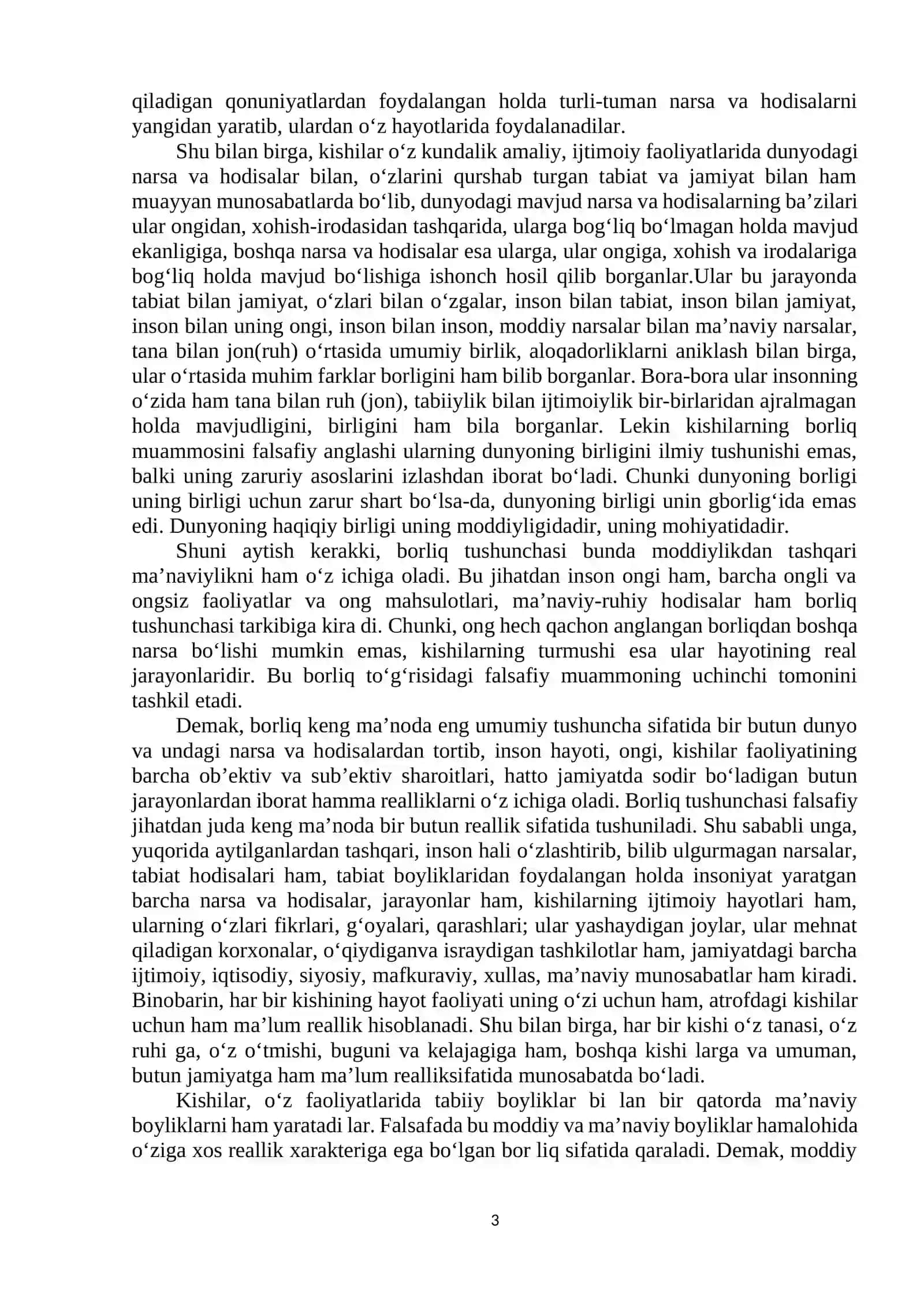 Borliq falsafasi (Ontologiya). Rivojlanish falsafasi 3