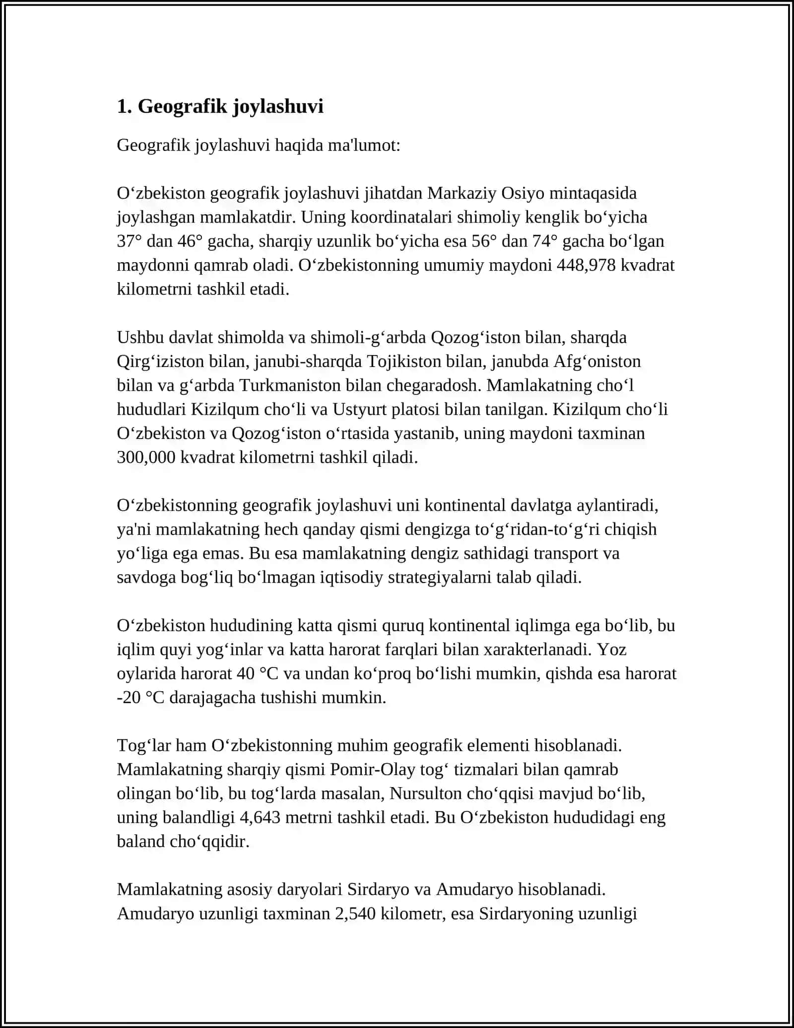 O‘zbekistonning geografik joylashuvi 3
