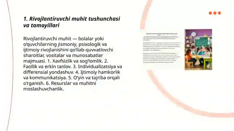 Rivojlantiruvchi muhitni tashkil qilish 3