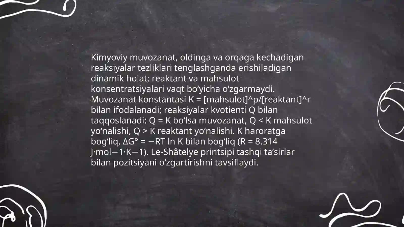 Kimyoviy muzanat va uning siljishi termodinamika qonunlar Entalpiya va entropiya 3