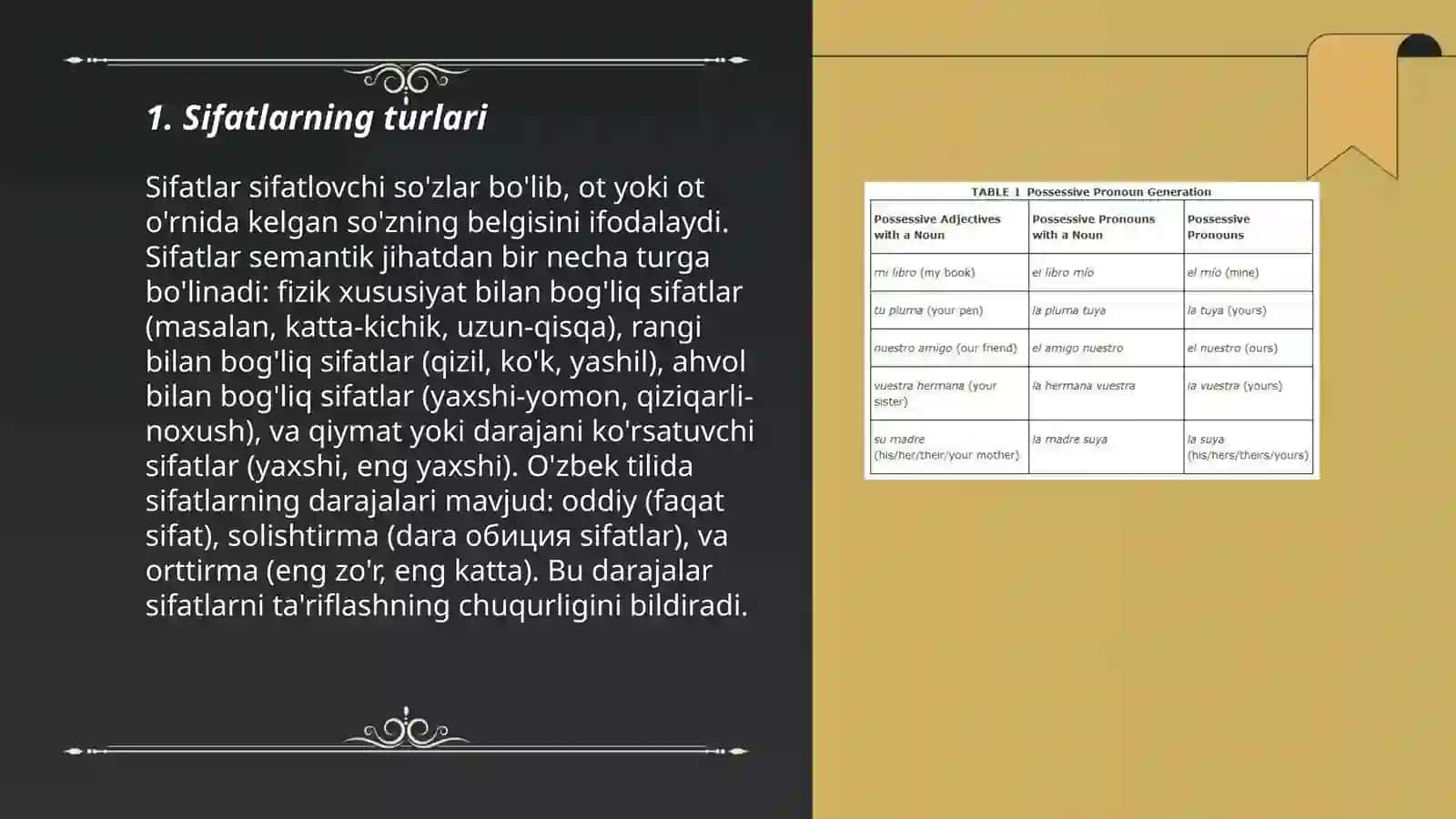 Arab tilida sifat va olmoshlar Abdiraxmonov Oʻtkirbek 3