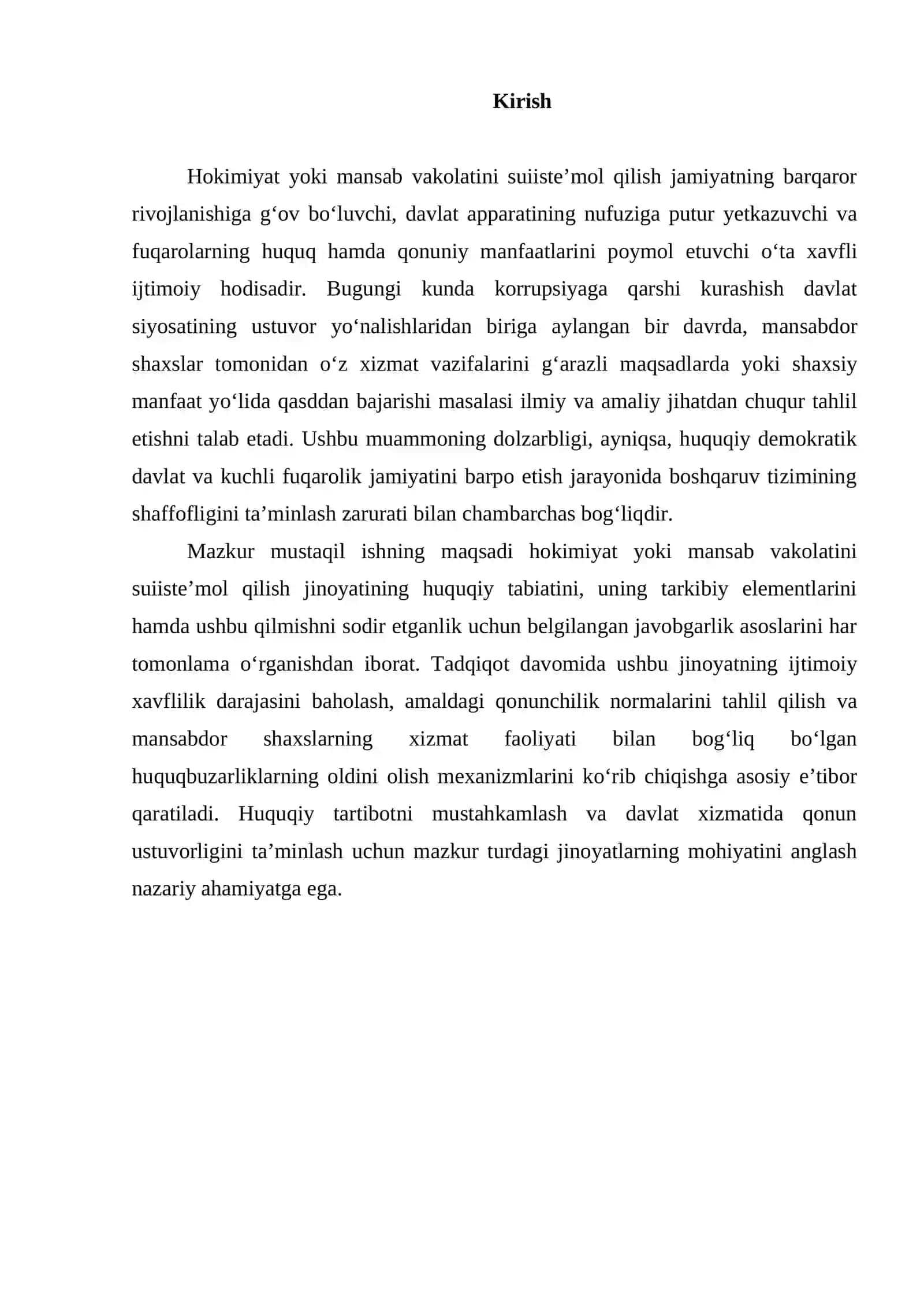 Hokimiyat yoki mansab vakolatini suiisteʼmol qilish 3