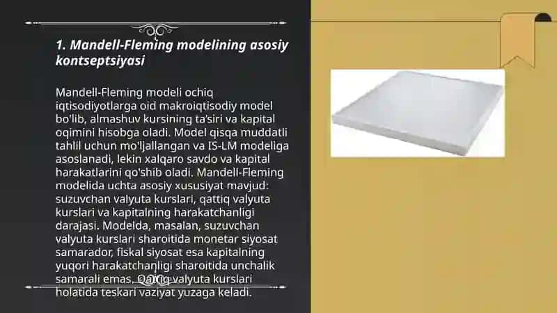 Mandell Flamenging ochiq iqtisodiyot modeli 3