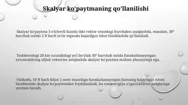 Vektorlar vektorlarning skalyar koʻpaytmasi 3