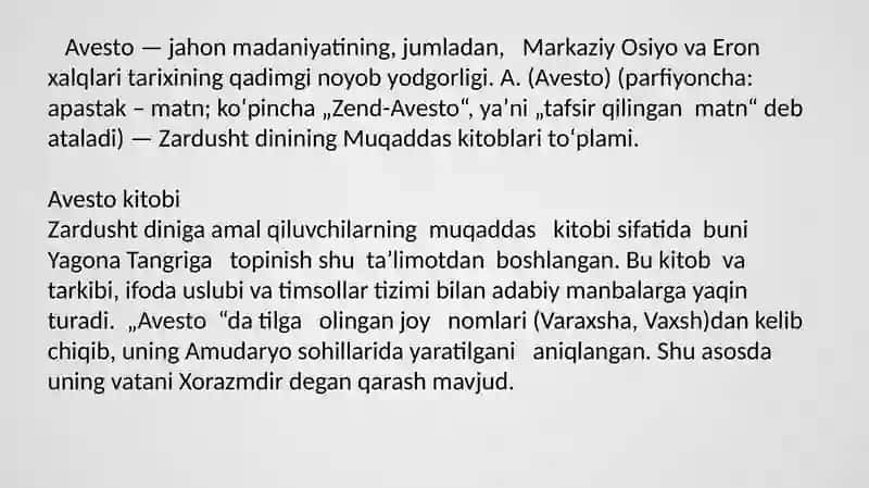 Avesto-eng qadimgi O'zbekiston ma'rifat yodgorligi 3