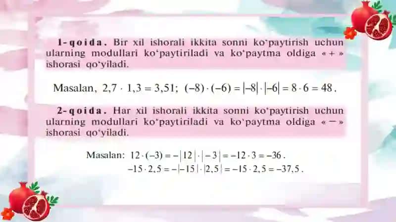 6-sinf Sonlarni ko'paytrish va sonlarni bo'lish 2 3