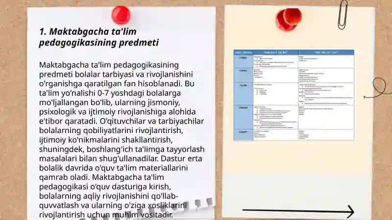 Maktabgacha pedagogika fanining predmeti, maqsadi va vazifalari 3