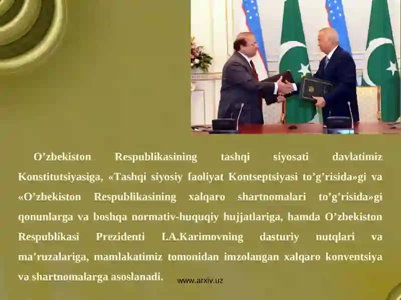 O’ZBEKISTON RESPUBLIKASI TASHQI SIYOSATINING MAQSAD VA VAZIFALARI 3