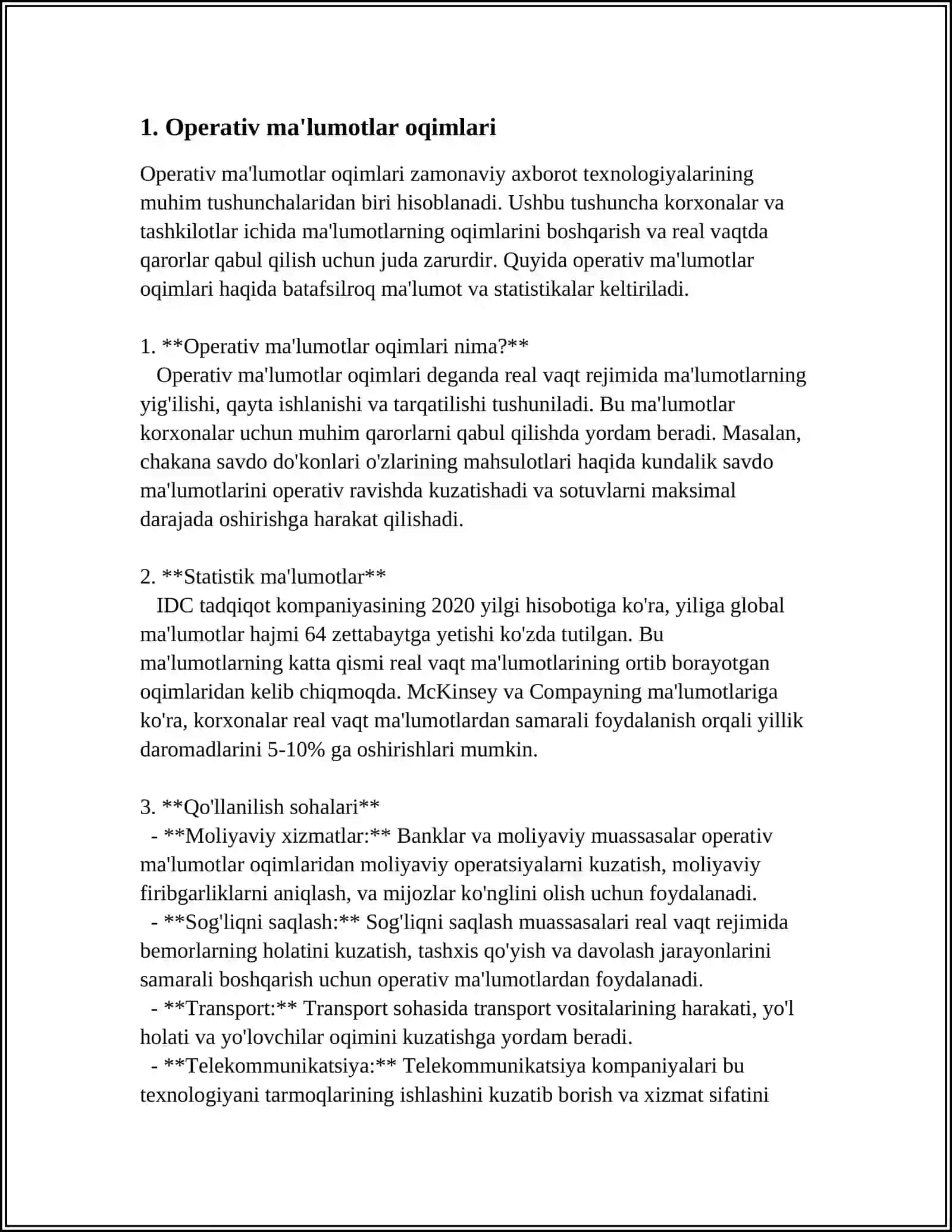 OPERATIV DARAJADAGI AXBOROT TIZIMLARI 3