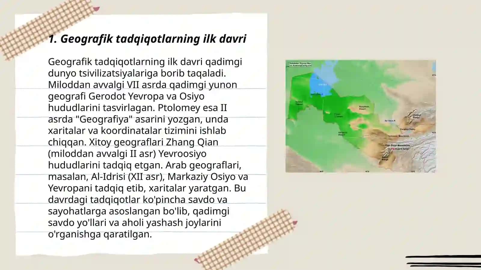 Oʻzbekistonni tabiiy geografik oʻrganish tarixi bosqichlarni va qisqacha tavsif 3