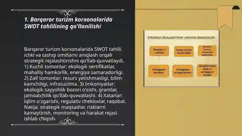 Barqaror turizm korxonalarida strategik rejalashtirish vositalari 3