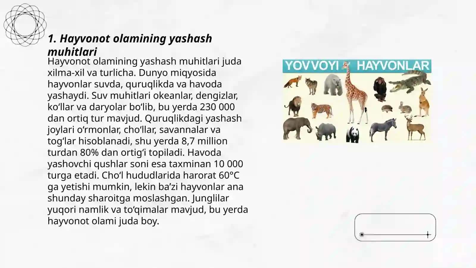 Hayvonot olamining yashash muhitlari 3
