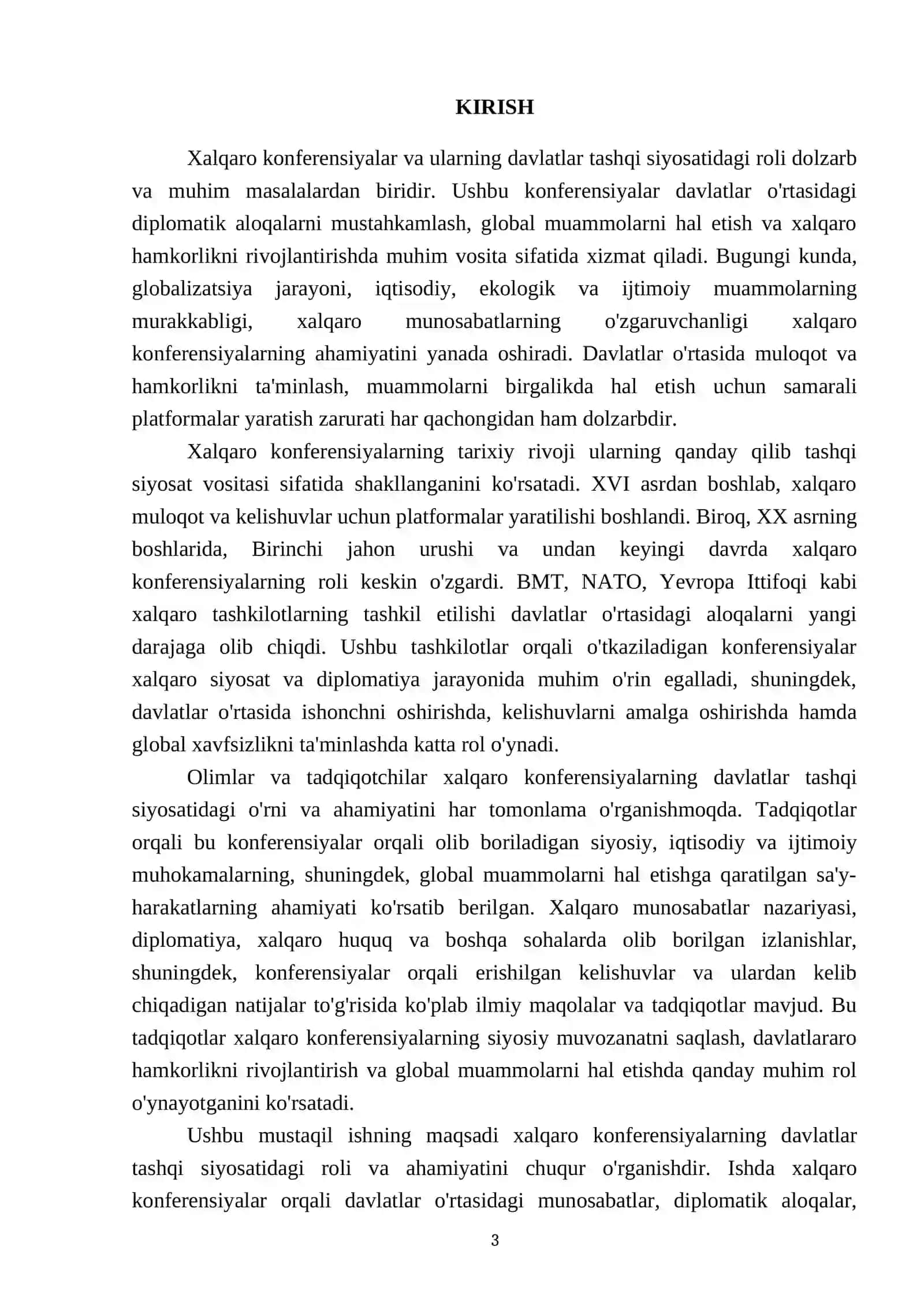 Xalqaro konferensiyalar va ularning davlatlar tashqi siyosatidagi roli 3