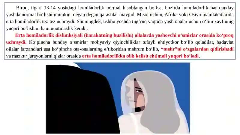 Voyaga yetmaganlar orasida erta homiladorlikning yuzaga kelishi va uning oldini olish 3