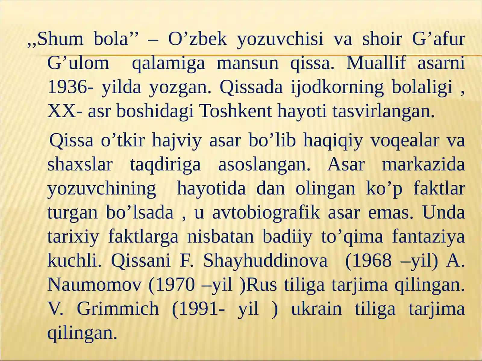 "Shum bola va Tirilgan murda asarlarining" tahlili 3