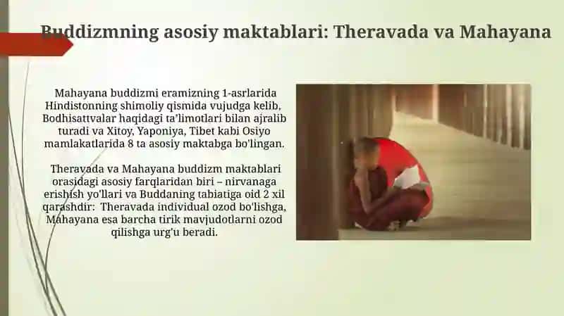 Buddaviylik dinining paydo bolishi tarixi, asosiy talimotlari oqimlari va manbalari 3