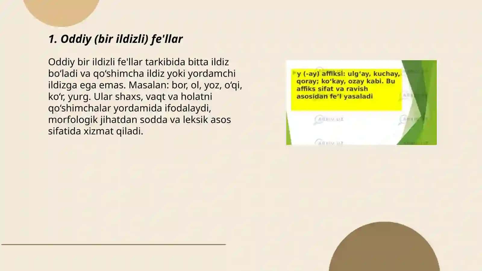 Oddiy (bir ildizli) fe'llar 3