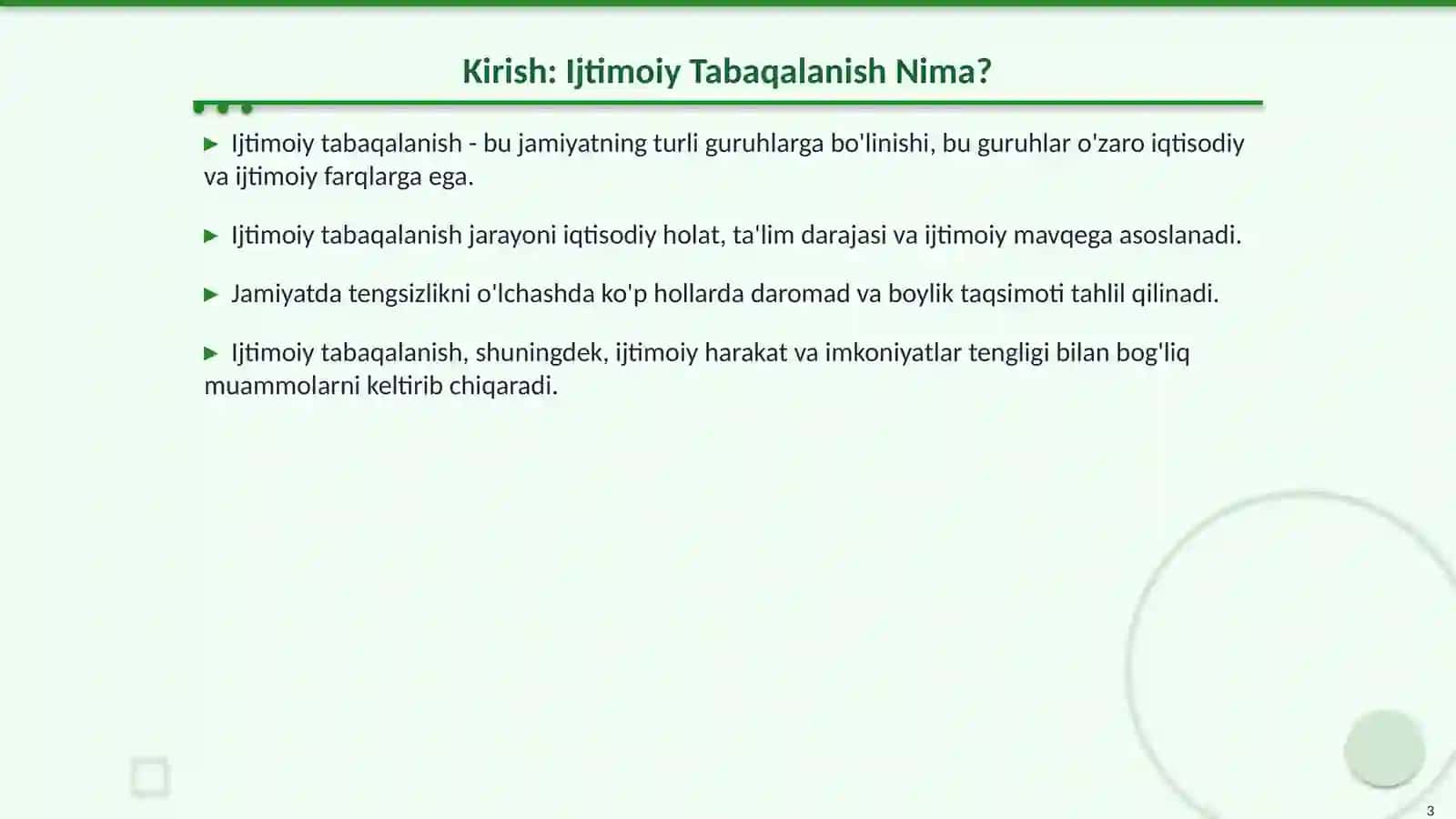 Ijtimoiy Tabaqalanish va Iqtisodiy Tengsizlik 3