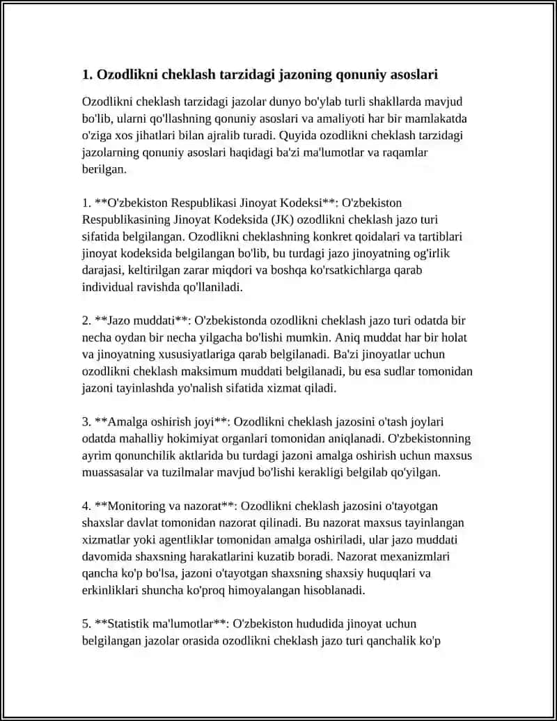 Ozodlikni Cheklash Tariqasidagi Jazoni Ijro Etish 3