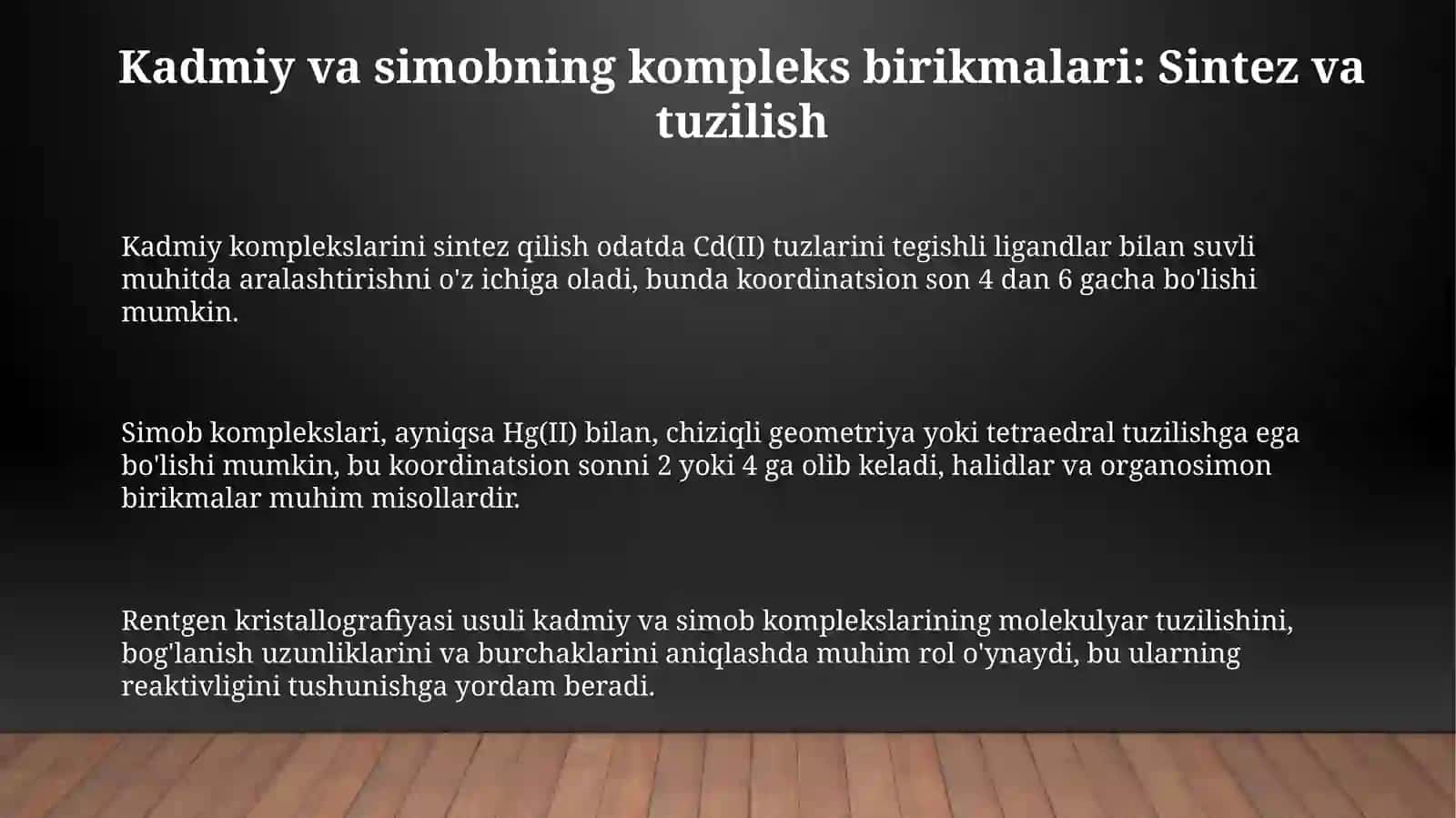 Rux kadmiy simobning kompleks birikmalari 3