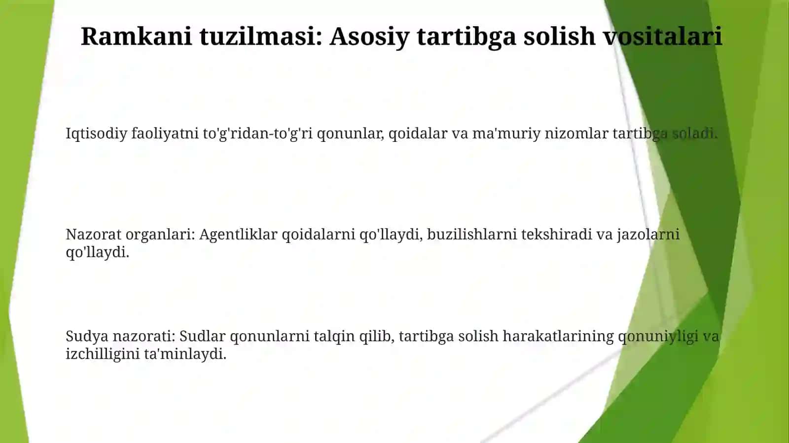 Iqtisodiy faoliyat yuritishning normalar tizimining shakllanishi 3
