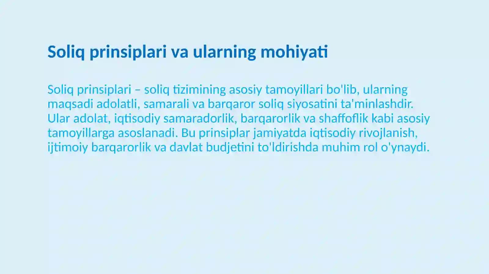 Soliq prinsiplari va funksiyalari 3