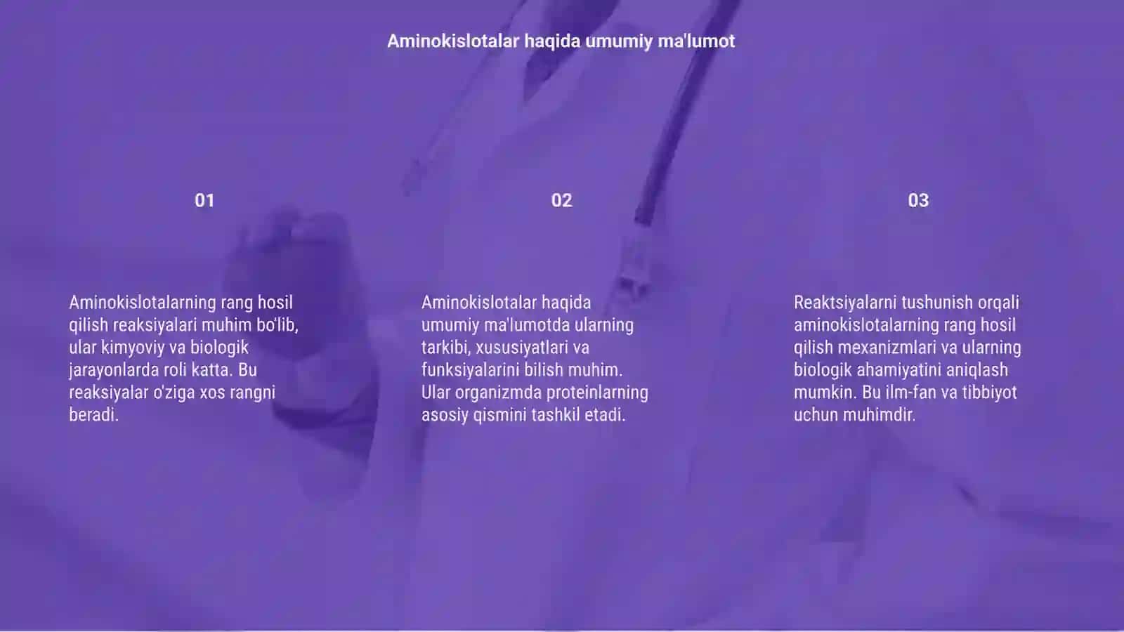 Aminokislotalarni rang hosil qilish reaksiyalari 3