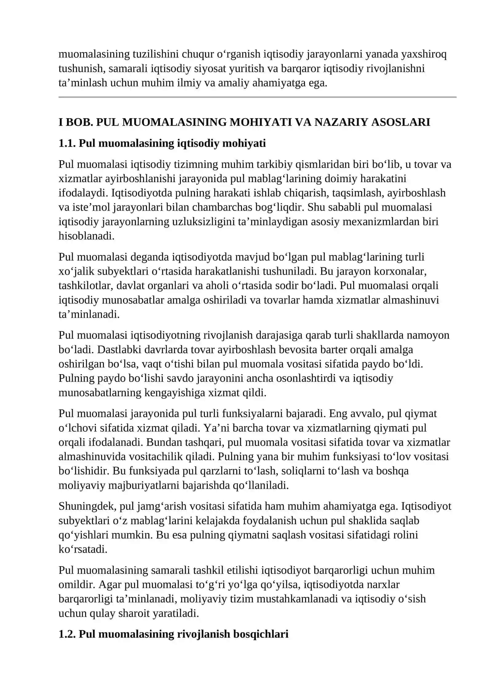 Pul muomalasi va uning tuzilishi 3