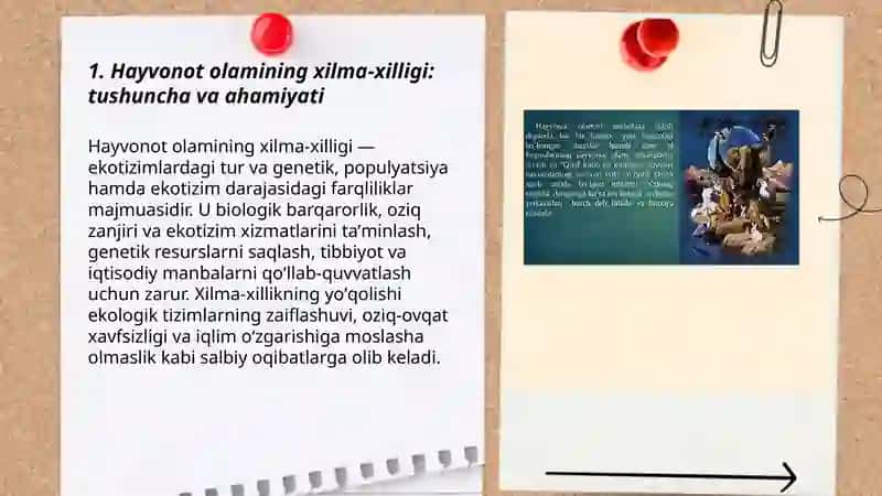 Hayvonot olamining xilma xilligi va uningtabiatda tutgan o‘rni 3