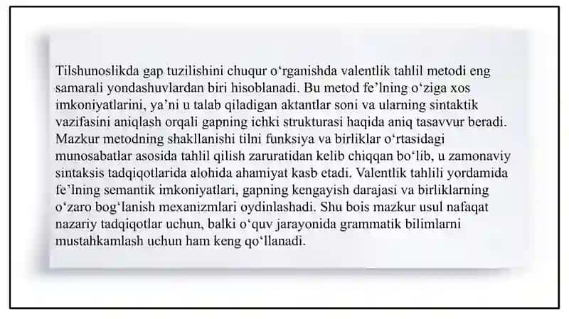 Valentlik tahlil metodi. 3