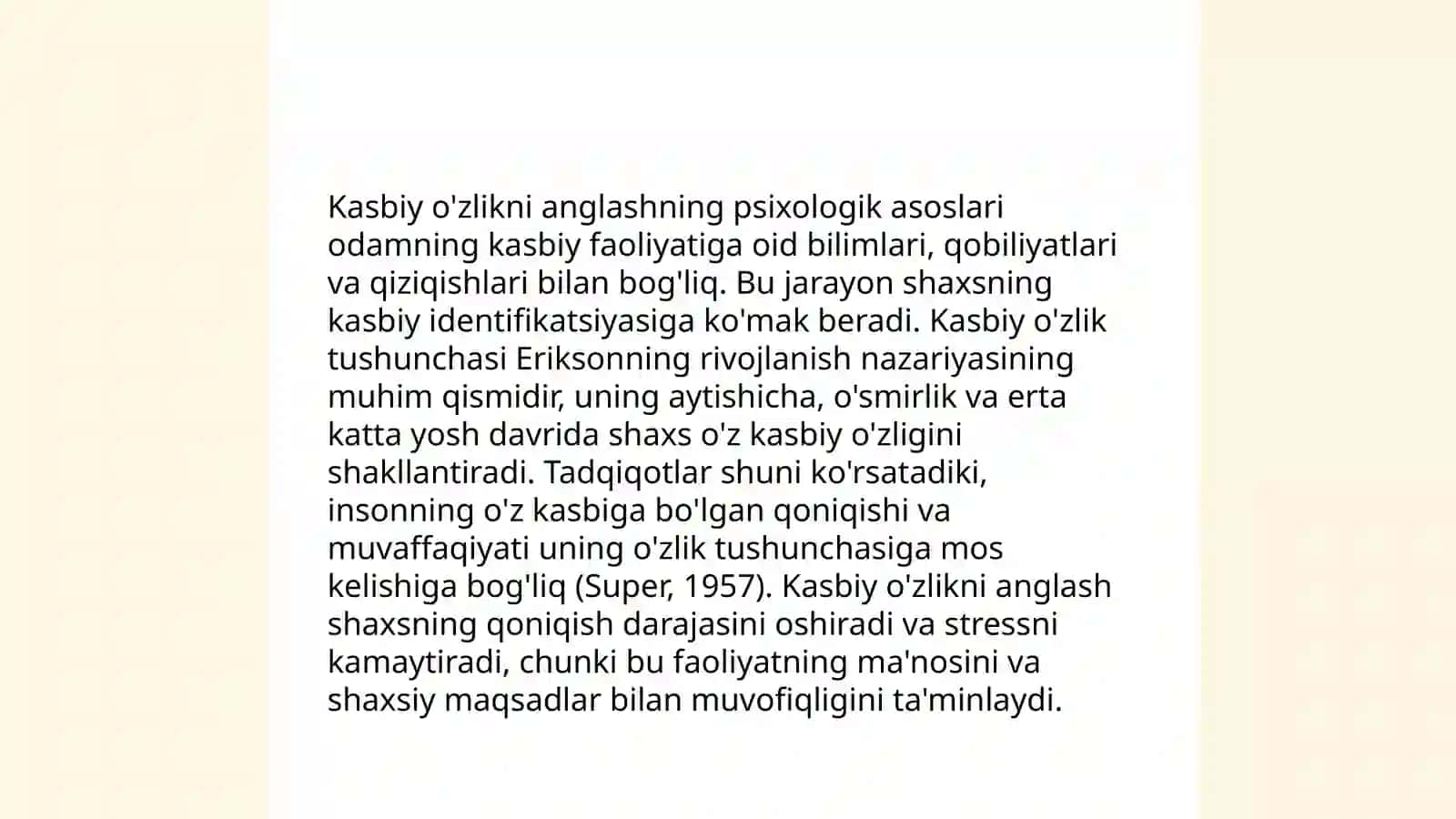 Kasbiy o'zlikni anglashning psixologik asoslari 3