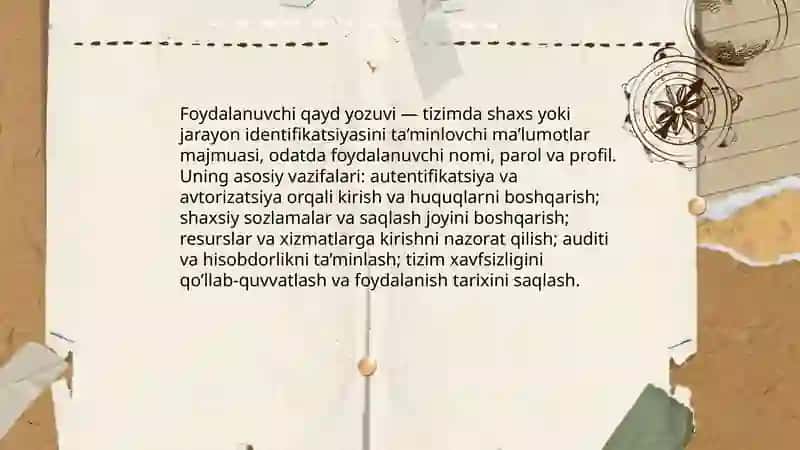 Qayd yozuvi, Qayd yozuv yaratish, Parollar siyosati 3