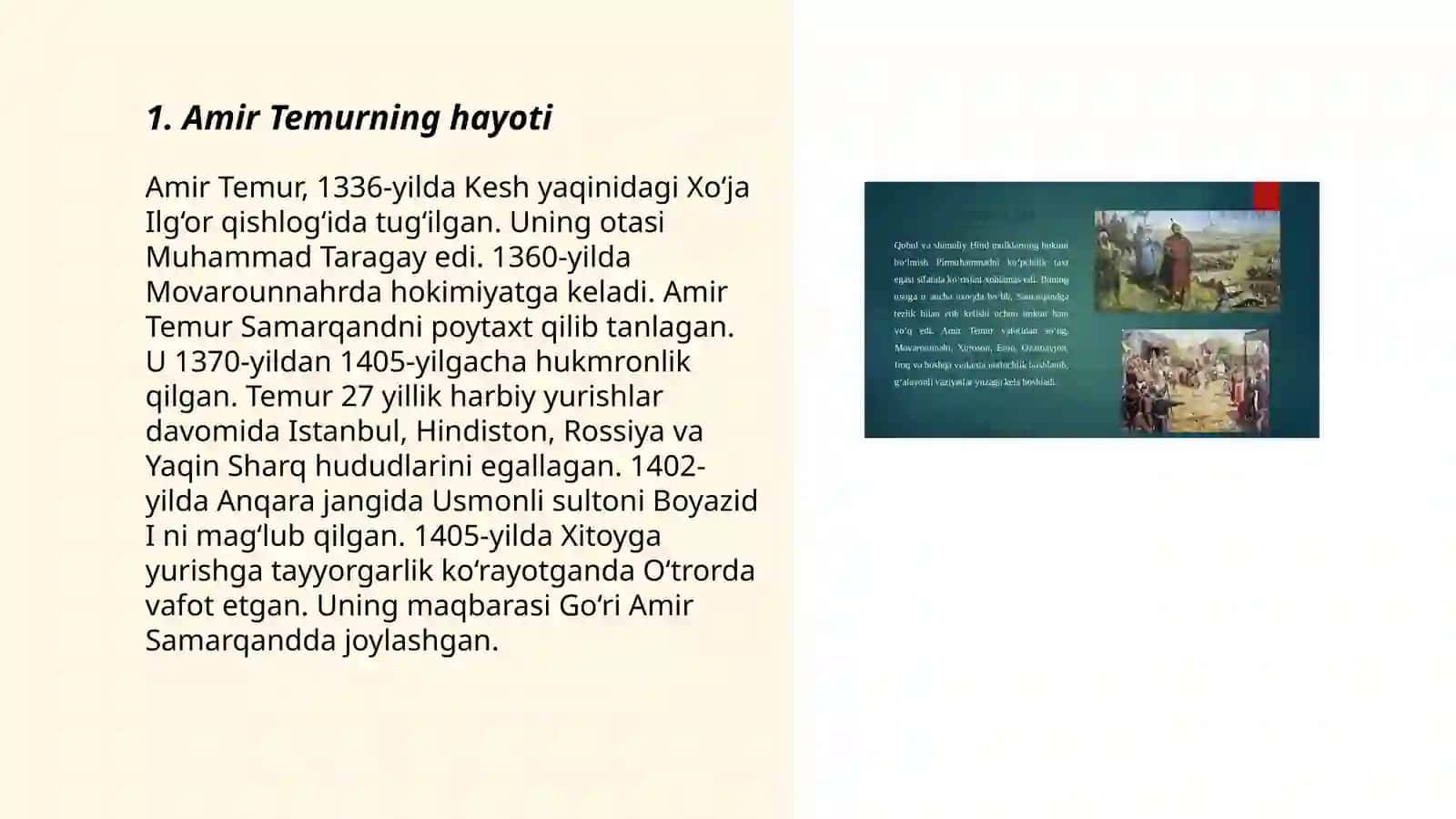 Amir Temur va temuriylar 3